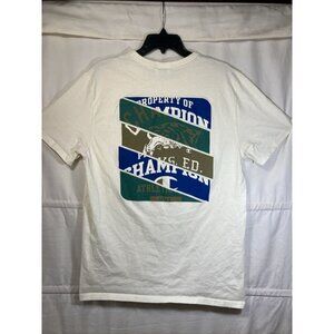 VTG Champion T-Shirt Heritage Spliced Graphic Logo Embroidered Short Sleeve Tee